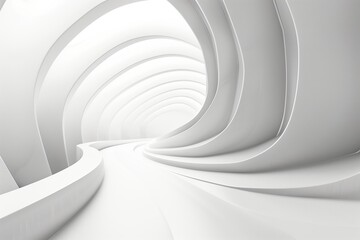 abstract white tunnel with concentric arches  - obrazy, fototapety, plakaty