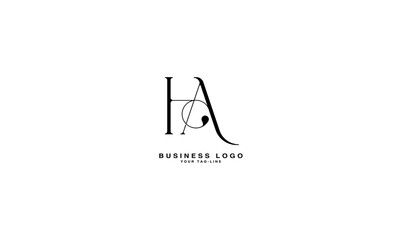 Alphabet Letters HA, AH, Initials Logo Monogram