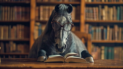 Horse in the Library