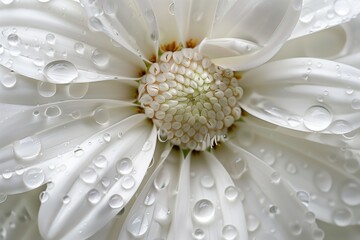 close up of white daisy flower - obrazy, fototapety, plakaty