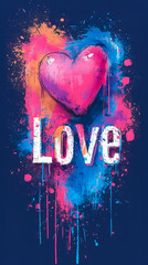 Love Concept. Trendy Graphic Love Text