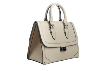 Elegant white handbag, cut out - stock png.