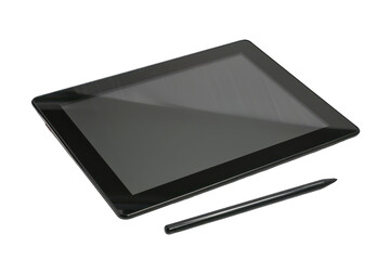 Graphics tablet with stylus for digital design, cut out - stock png.