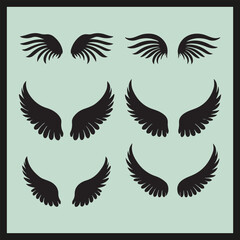 wings set vector