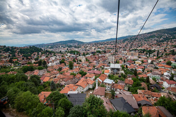 Sweeping View of Sarajevo's Urban Landscape from Cable Car, Bosnia and Herzegovina