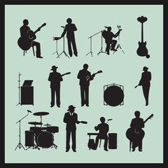 silhouettes of musicians