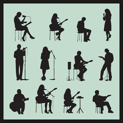 silhouettes of musicians