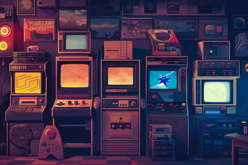 retro arcade gaming background