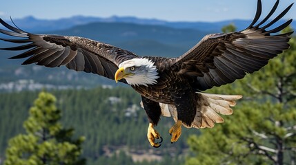 Fototapeta premium Close up image of a soaring eagle
