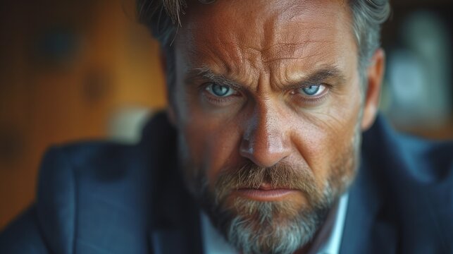 The Stare, The Beard, The Suit, The Eyes.  generative ai