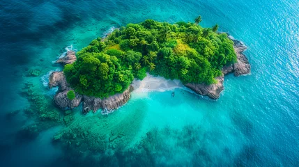 Deurstickers Paradise from Above.Tropical Haven © EwaStudio