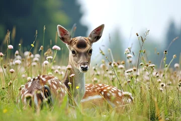 Foto auf Acrylglas Deer in the Morning forest © paul