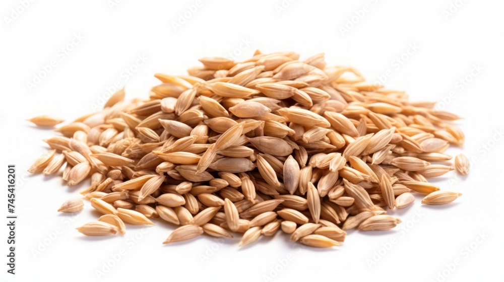 Aufkleber a small pile of spelt grains showcased in a close-up realistic photo against a white background gene