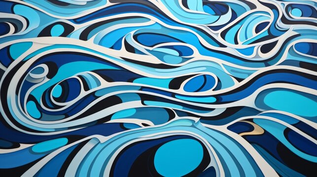 Generative AI background in cool colors, smooth lines