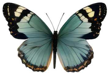 Butterfly isolated on transparent background, png Monarch butterfly with wings Digital illustration with grainy texture effect