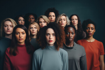 Diverse beauty: group of multiracial women