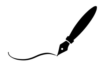 ink pen writing icon - isolted illustration 