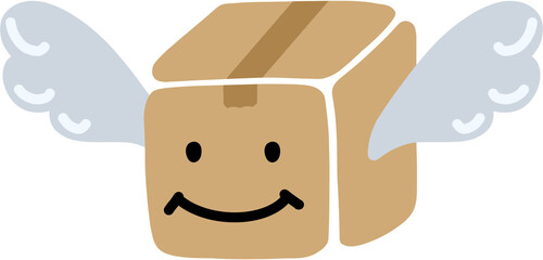 날개달린 택배박스 캐릭터