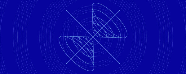 Fototapeta premium Abstract science vector background illustration. Magnetic electric waves. Technology design concept. Chemistry graphic particles. Big data template.