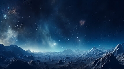 Blue Hues and Nebula Dreams in the Cosmos. Galactic Night. Stellar Dreamscape