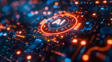 Futuristic Engineering.   Inside the AI Chip Circuitry.  The Core of Innovation