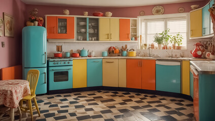 retro color kitchen