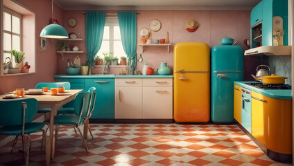 retro color kitchen decoration