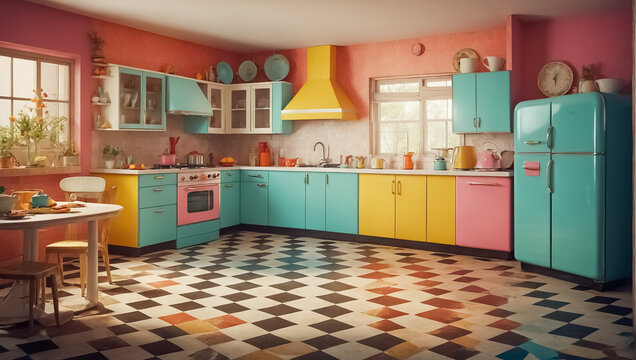 retro color kitchen comfortable