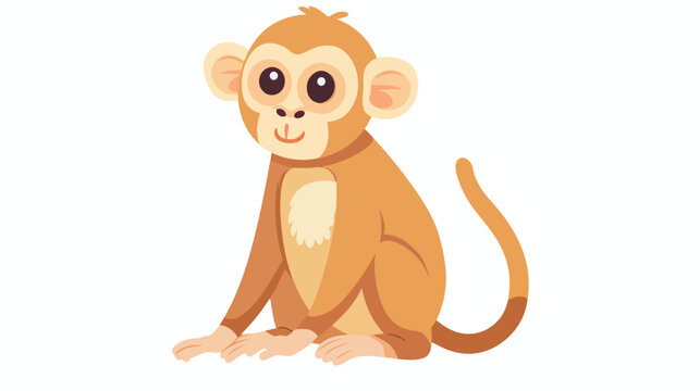 Monkey Cartoon Icon Over White Background. Colorful
