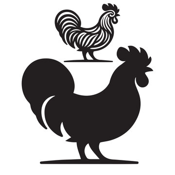 recommend clip art: Elegant Hen Silhouette Vector - Minimalistic Poultry Farm Collection, Rural Charm: rooster, Hen and Chicken Outlines - Agriculture Vector Illustrations, Graceful Hen Silhouette, Cock silhouettes