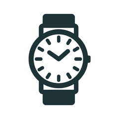 Clock vector icon. minimalist clock illustration.