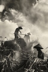A group of individuals are seen riding on the back of a horse, engaging in an exciting and adventurous activity