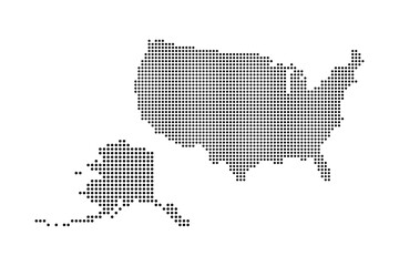 Fototapeta na wymiar USA map with dot pixels