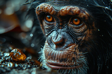 Close up of a chimpanzee