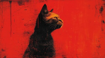 The Watchful Cat, A Feline's Gaze, Cat in the Red, Whiskers and Ears.