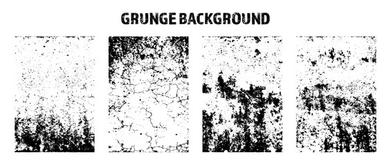 Grunge overlay texture. Old dirty concrete background with cracks and scratches. Distressed grainy surface. Vintage urban backdrop. Scraped and stained design element. Vector illustration - obrazy, fototapety, plakaty