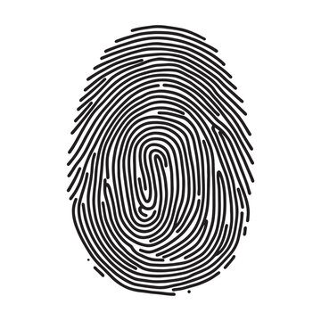 recommend clip art: Vector black isolated fingerprint on white background
