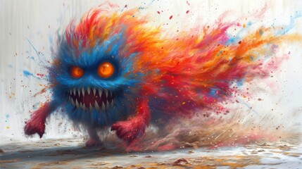 The Fury of the Monster, Chasing Chaos, Colorful Nightmare, Fast and Furious Creature.