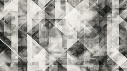 Black and White Monochromatic Abstract Geometric Background or Wallpaper