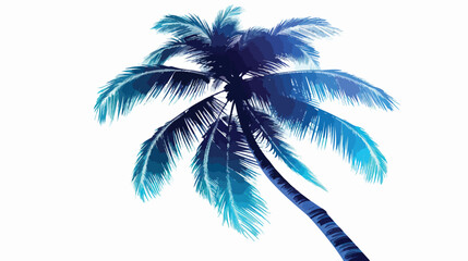 Fototapeta na wymiar Silhouette Palm Tree Tropical Natural Vector Illustration