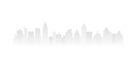 Gradient city skyline with abstract silhouettes of corporate buildings vector illustration © lembergvector