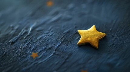 A shining gold star on a deep blue canvas symbolizes excellence and achievement.