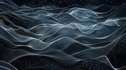 Abstract digital particle wave. Futuristic dot wave.