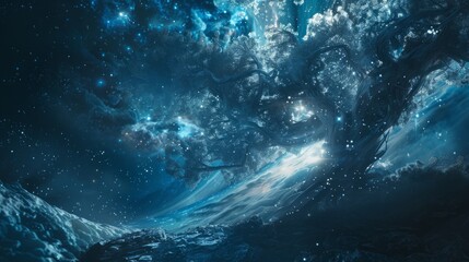 Cosmic clouds, stars, gaseous, for outer space theme science background, Giant deep space expansion and massive cosmic event - obrazy, fototapety, plakaty