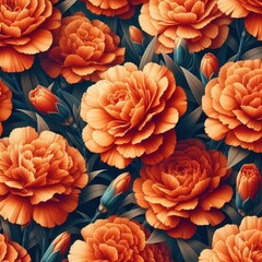 carnations orange  pattern flowers background