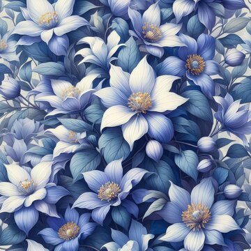 blue flowers  pattern  background