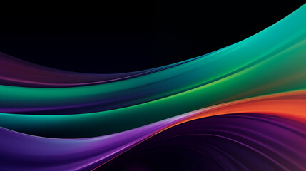 Green, Purple, Orange digital wave background. Green wave