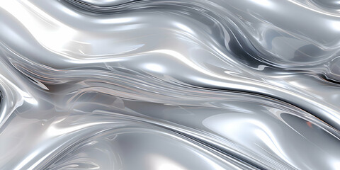 3d rendering Curve Silver Chrome Fluid Liquid Wallpaper. Plastic Water Color Swirl Gradient Mesh. Vivid cream Vibrant Smooth Surface. Blurred Water Multicolor Gradient Background