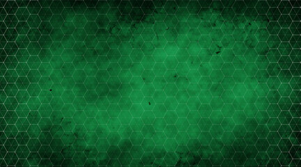 Dark green crypto background with a hexagonal overlay