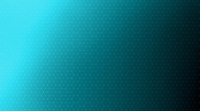 Cyan crypto background with a hexagonal overlay